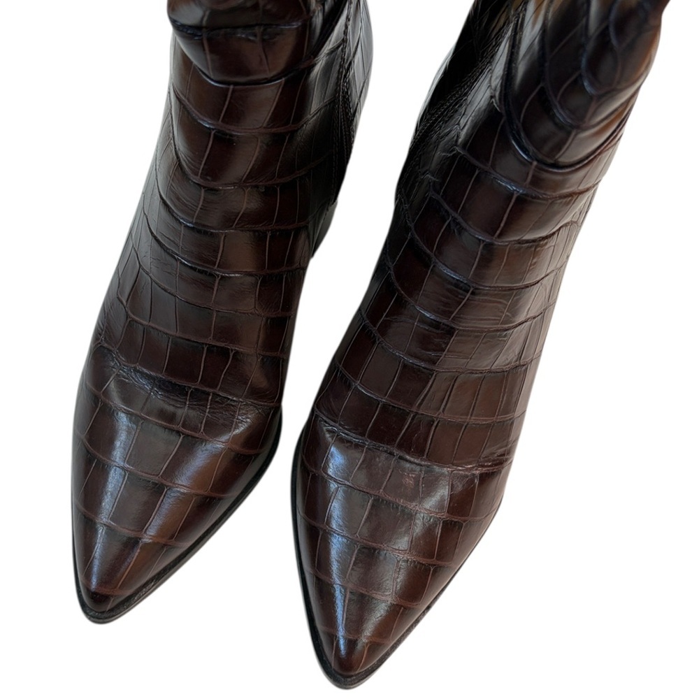 EUC Franco Sarto Leather Ticada Knee High Boots Brown Size 10 - Picture 8 of 11
